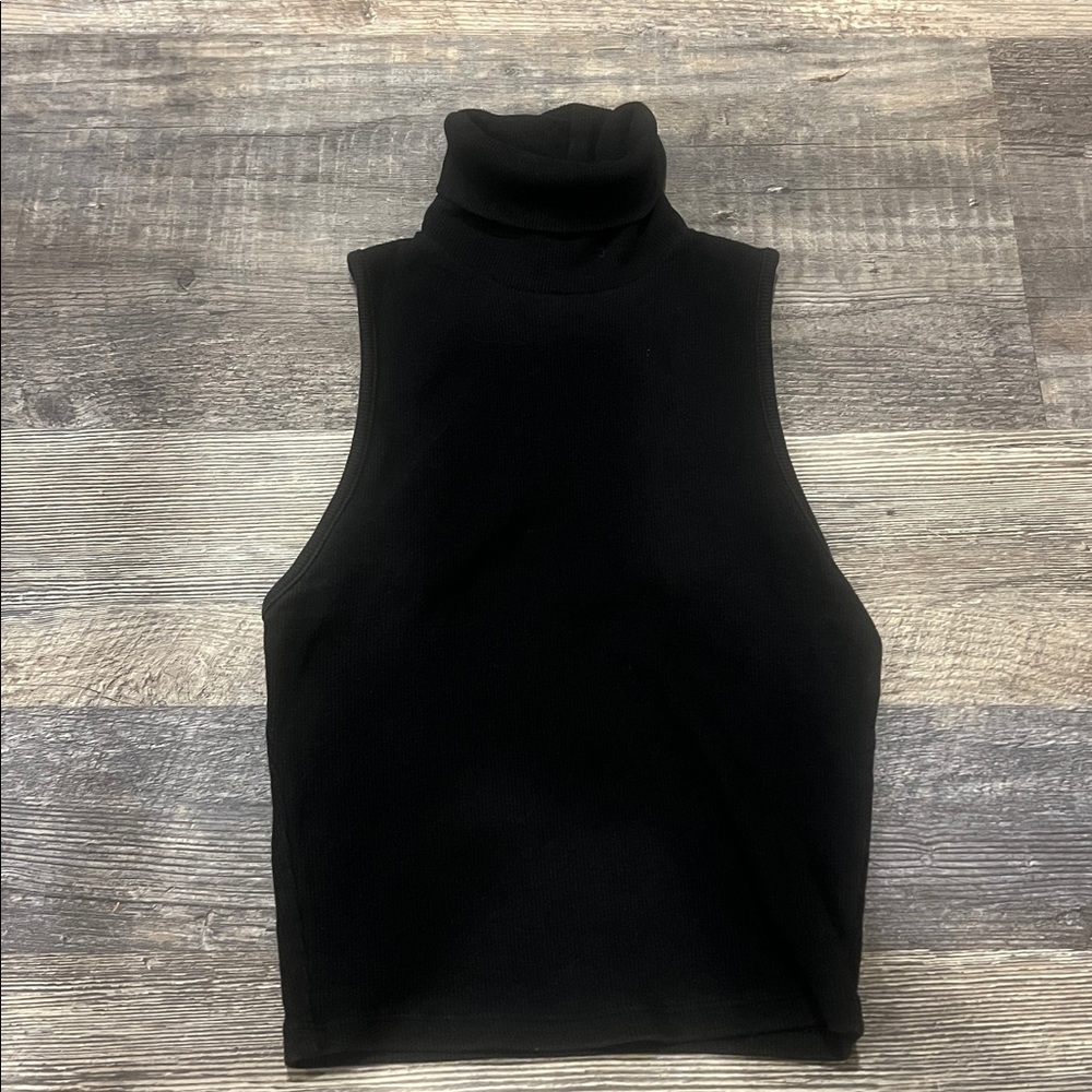 Zara Black Turtleneck Tank Top